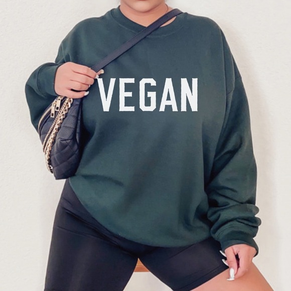 NEW VEGAN graphic Sweatshirt S-5X - Picture 2 of 6
